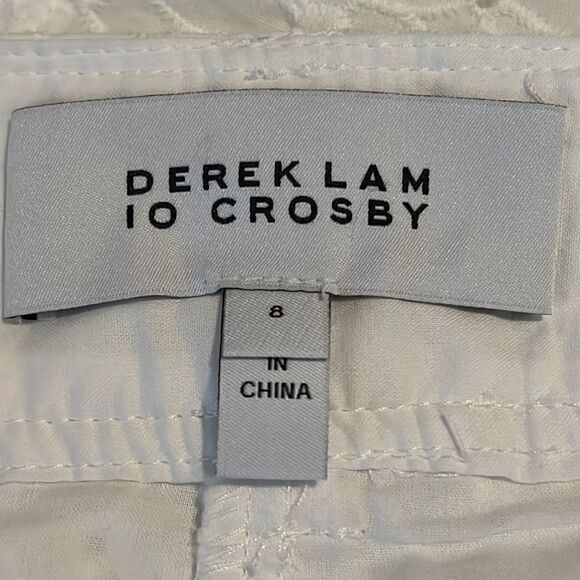 Derek Lam 10 Crosby Mila White Eyelet Cargo Utility Pants Size 8 - Picture 9 of 13